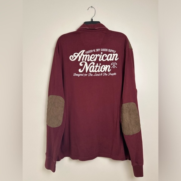 Parish Nation Long Sleeve American Nation Embroidered Polo Shirt Size 2XL - Picture 2 of 4